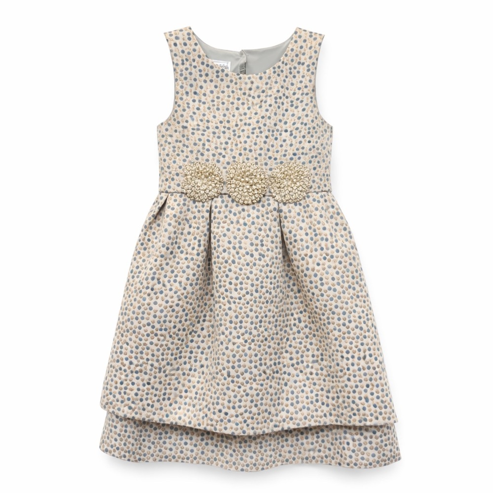 Pippa & Julie Gold and Black Polka Dot Dress